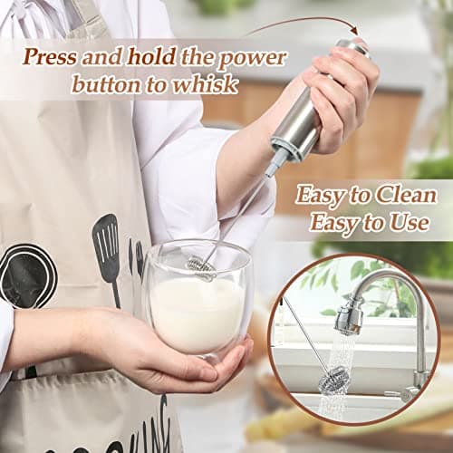 MOSUO Elektrischer Milchaufschäumer für Latte, Matcha-Tee, Cappuccino - Handheld Mini-Getränkemixer mit Batterie
MOSUO B