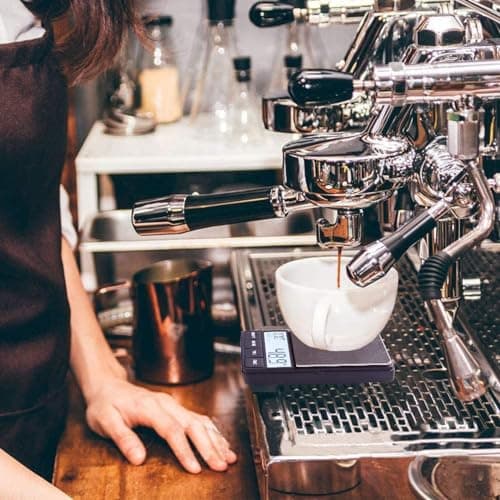 Kleine Taschen-Kaffeewaage mit Tara-Funktion und Timer für Espresso-Kaffee (1000g/0,1g) (ohne Batterien)  
Digital Küche