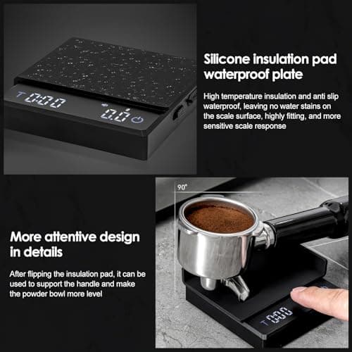 Digitale Mini-Kaffeewaage mit Timer für Präzise Kaffergieße
| Wiederaufladbare Kaffeewaage mit Schwerkraftsensor und Ti