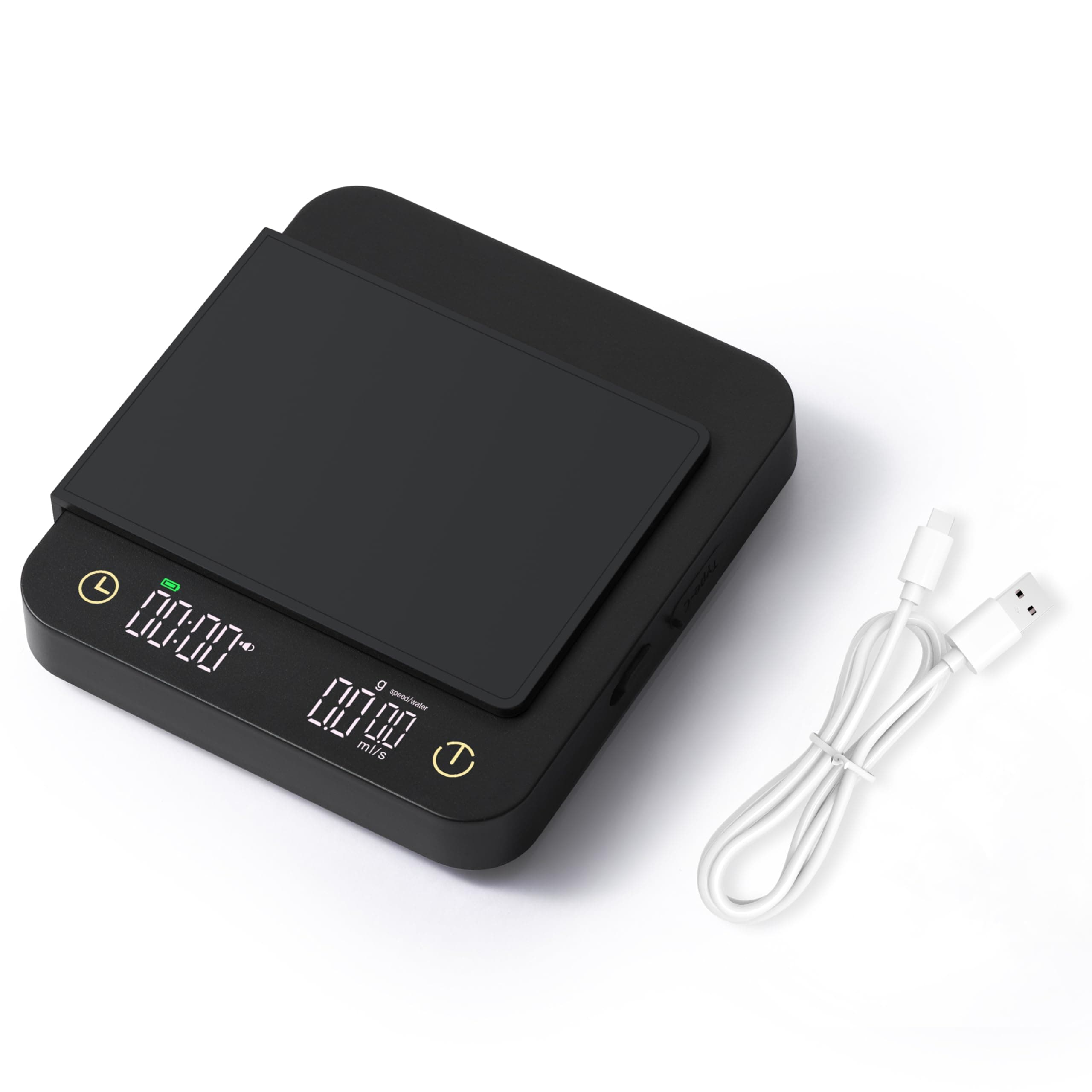 Foraco Mini-Kaffeewaage mit Timer & automatischer Zeitmessung, Präzise 3kg/0,1g Waage für Espresso & Pour-Over, Ideale K