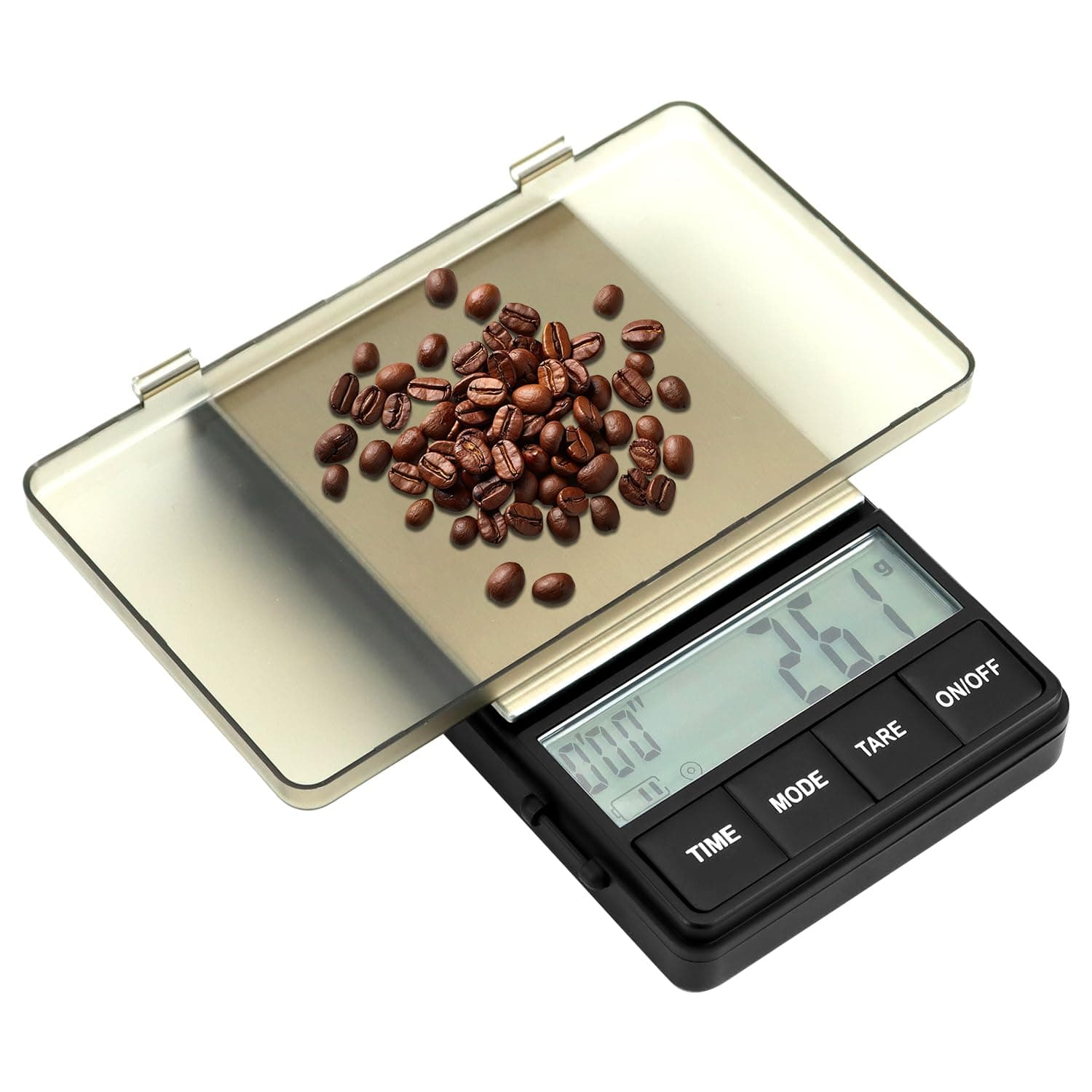 QWORK® Kaffeewaage 1000 g/0.1 g für Espresso mit Timer und LCD-Display