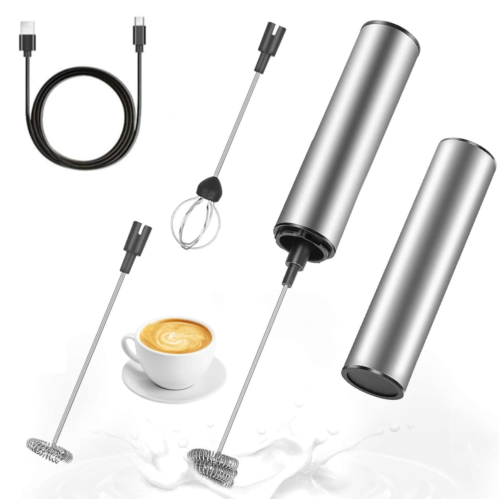 USB Wiederaufladbarer Edelstahl Milchaufschäumer für Kaffee, Creme und Latte
| Tragbarer Elektrischer Schaummacher aus