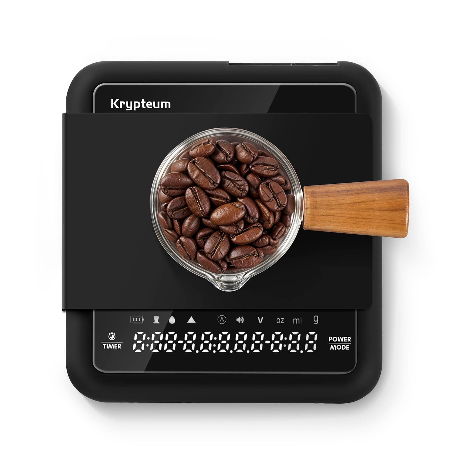 KRYPTEUM 0,1 g Präzisions-Digitale Kaffeewaage zum Übergießen und Espresso für Kaffeespezialisten im Zuhause