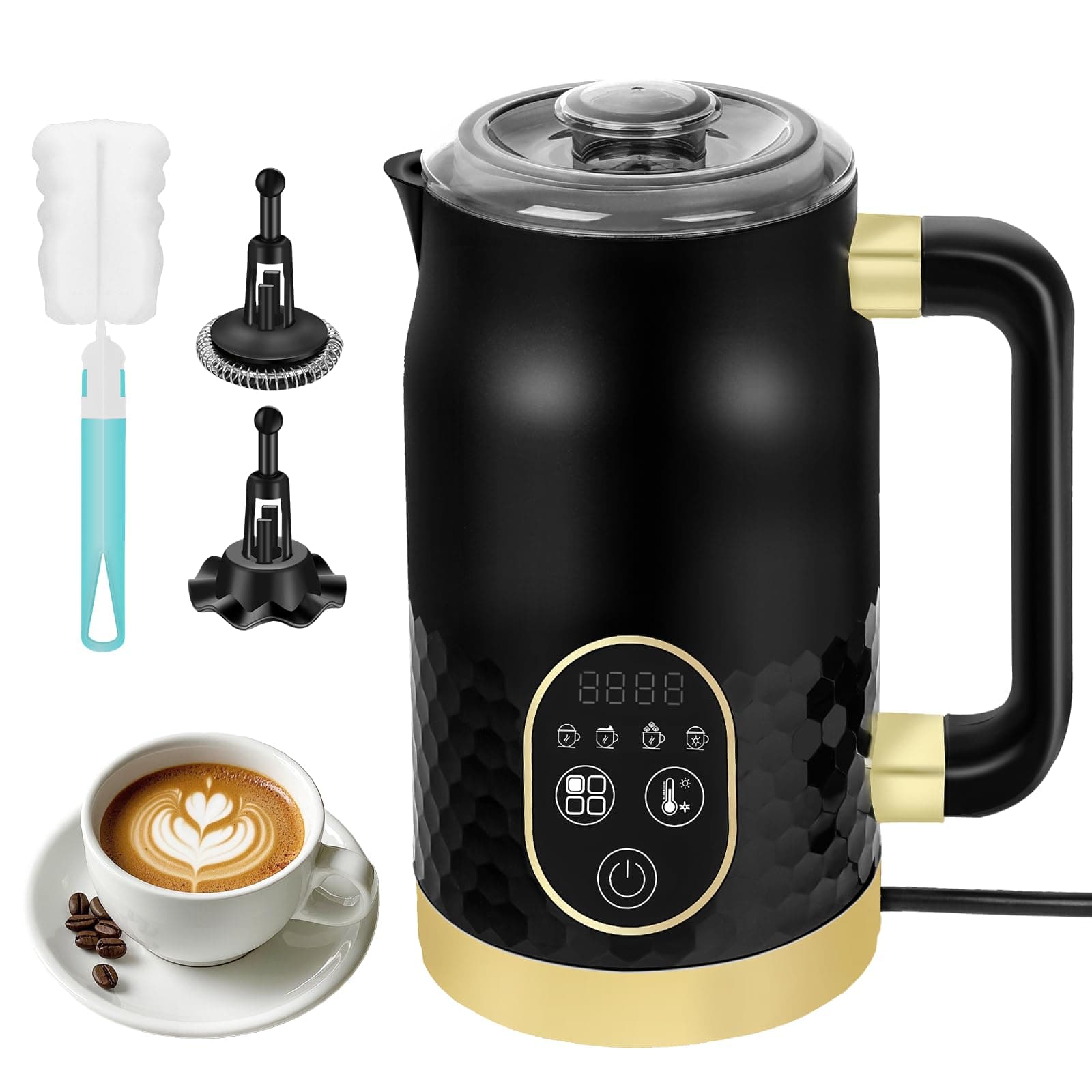 Elektrischer Milchaufschäumer - Automatischer Temparaturkontrollheißer Schokolade Schaum für Cappuccino und Latte