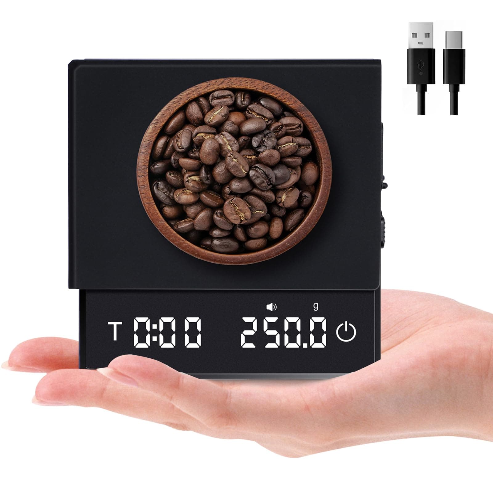 LYtech Mini-Kaffeewaage mit Timer für Espresso & Pour-Over