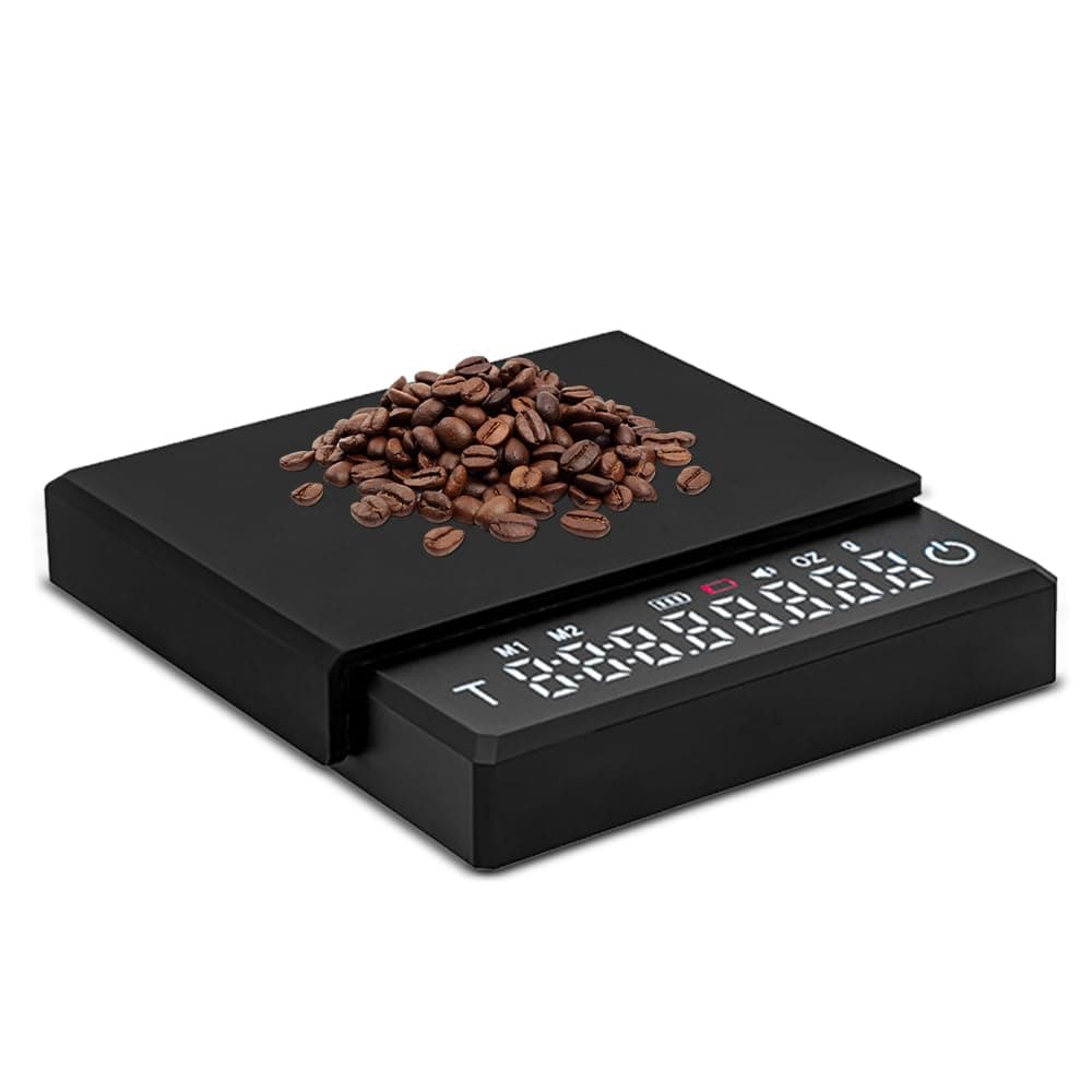 Irishom Mini-Kaffeewaage mit Timer für Espresso und Pour-Over-Kaffee 2 kg/0,1 g genau, wiederaufladbare tragbare Digital