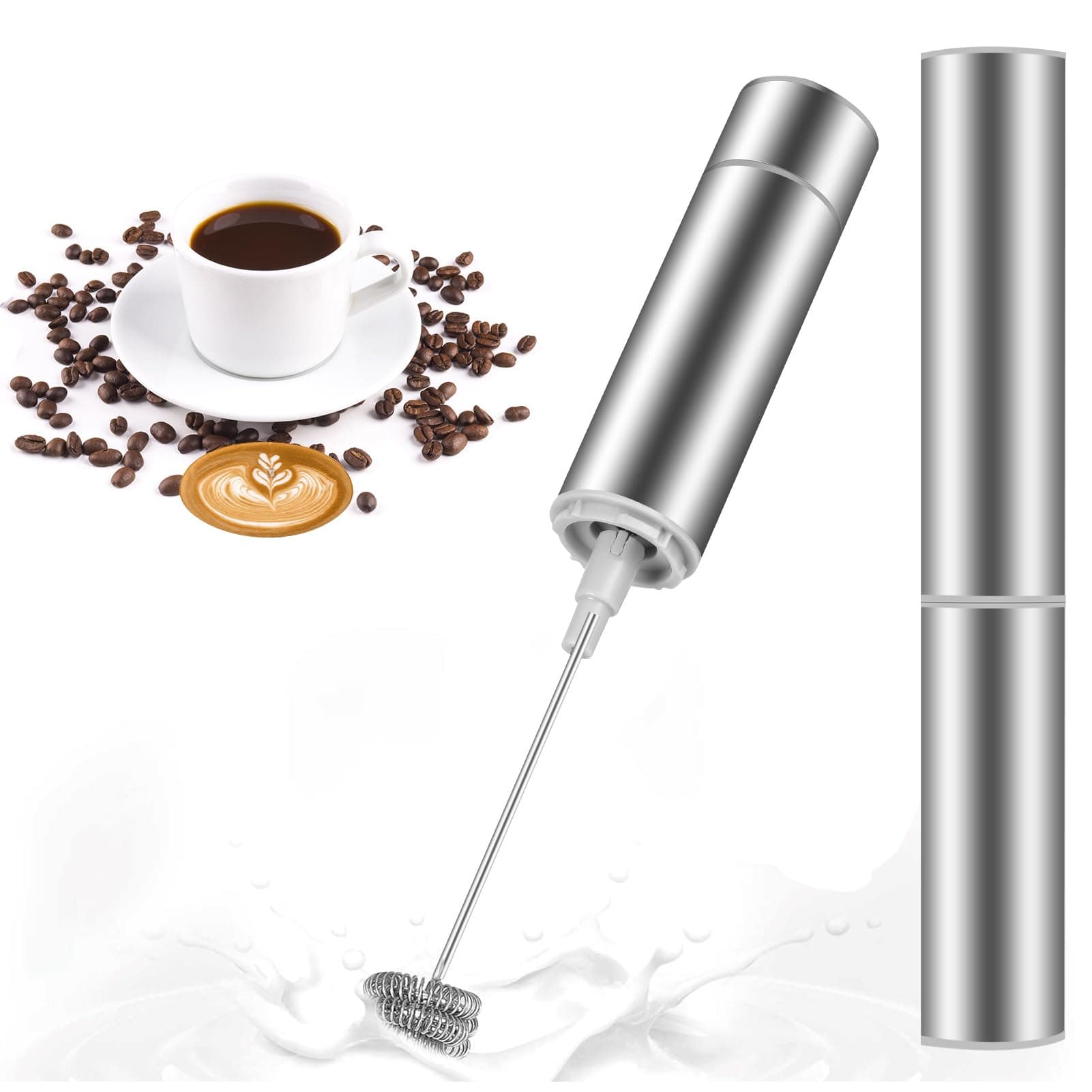 MOSUO Elektrischer Milchaufschäumer für Latte, Matcha-Tee, Cappuccino - Handheld Mini-Getränkemixer mit Batterie
MOSUO B