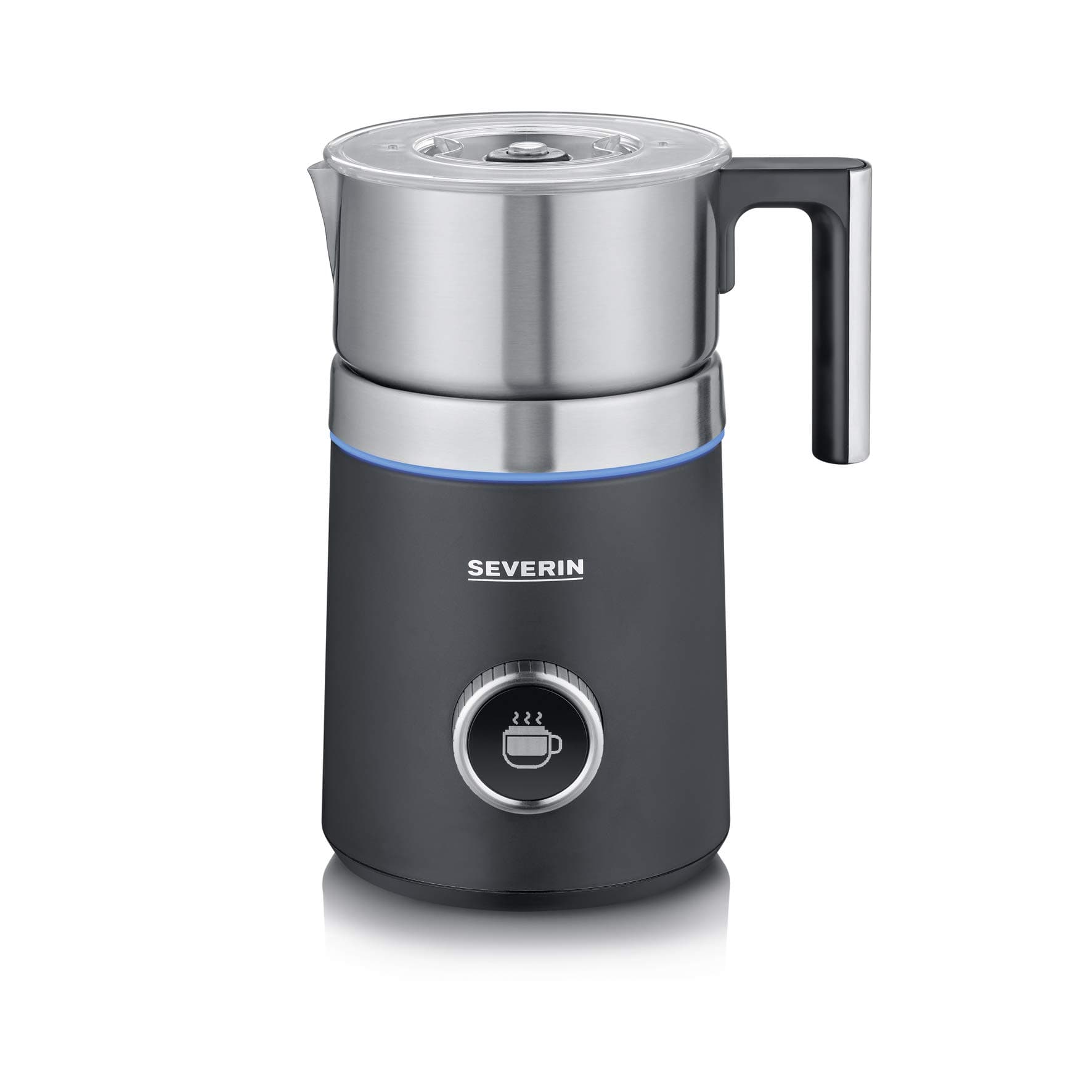 SEVERIN SPUMA 700 Plus - Induktions-Milchaufschäumer mit OLED-Display und 13 Programmen für Barista-Erlebnisse, schwarz,