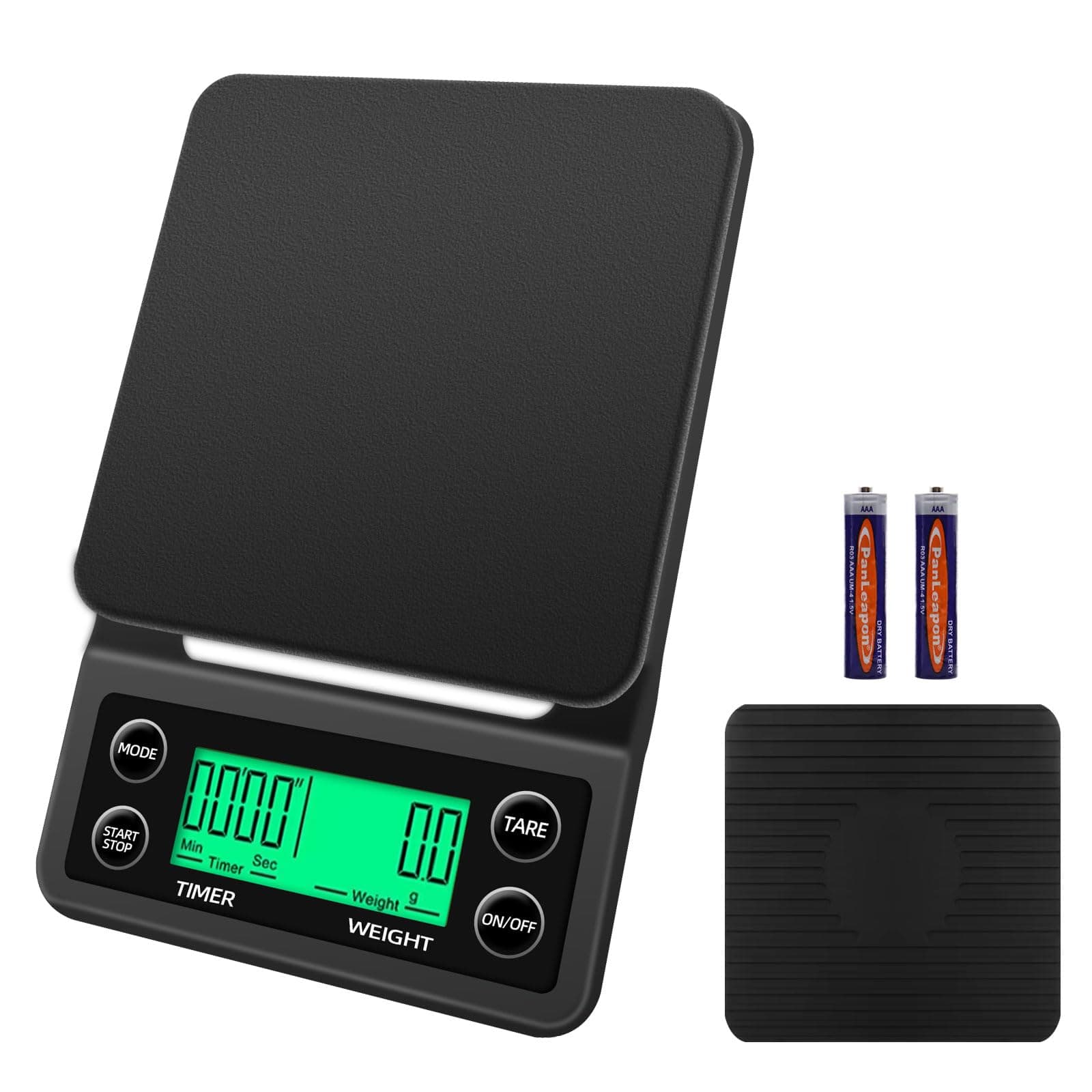 Kaffeewaage mit Timer - Digitale Espresso Waage 0,1g Präzision & Tara Küchenwaage bis 5kg mit g/oz/ml/lb - LCD Display f