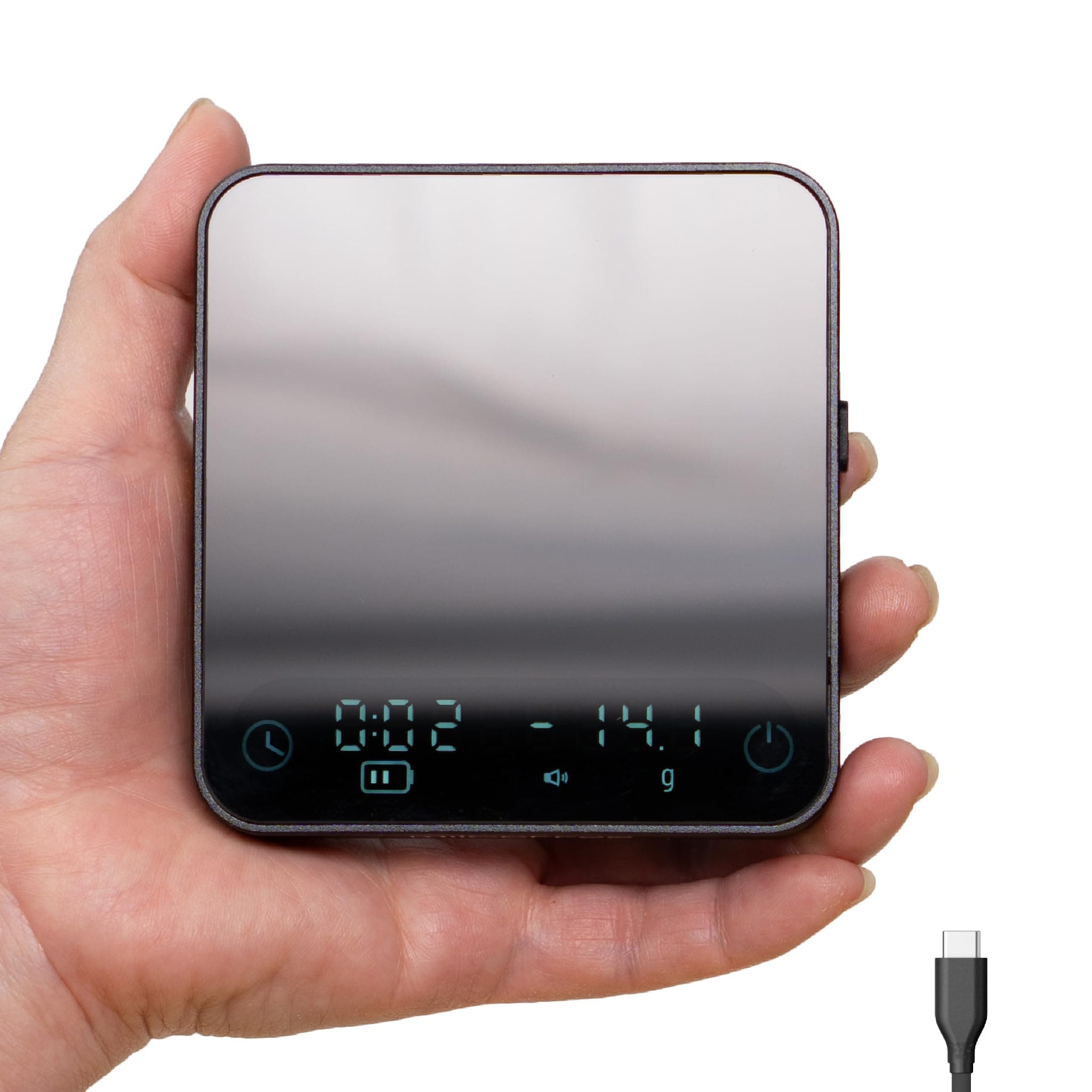 MiiCoffee Minipress-Kaffeewaage Automatisher Timer fuer Espresso und Pour-Over-Kaffee Aluminiumgehäuse Glasplatte