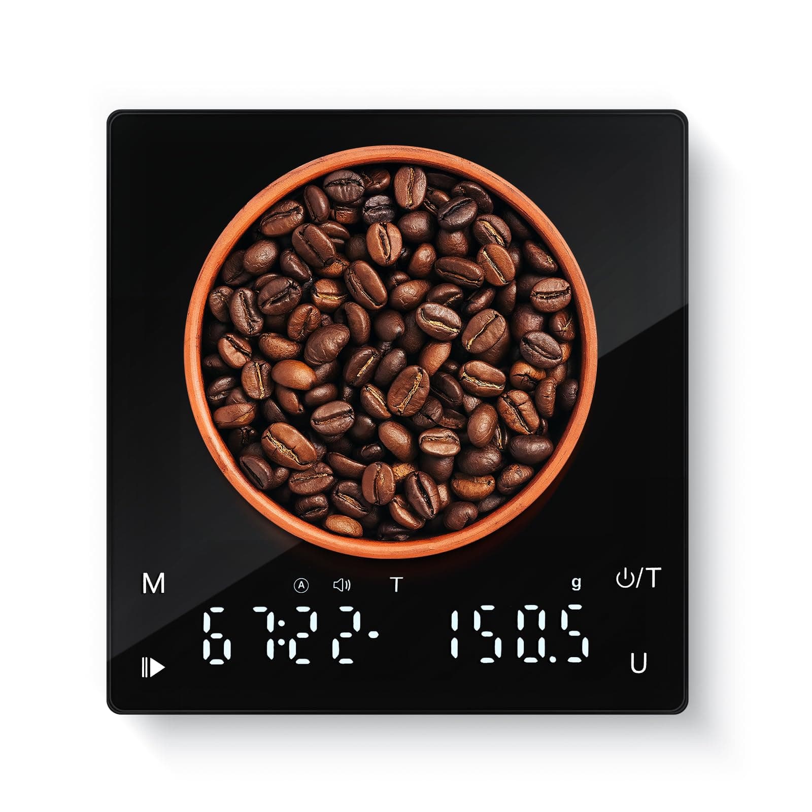 Drcowu Kaffeewaage mit Timer, digital,Ideal fürกาแฟdrinkern im Zuhause, zurPrecisoskoffee Waage, 2 kg Kapazität, Schwarz