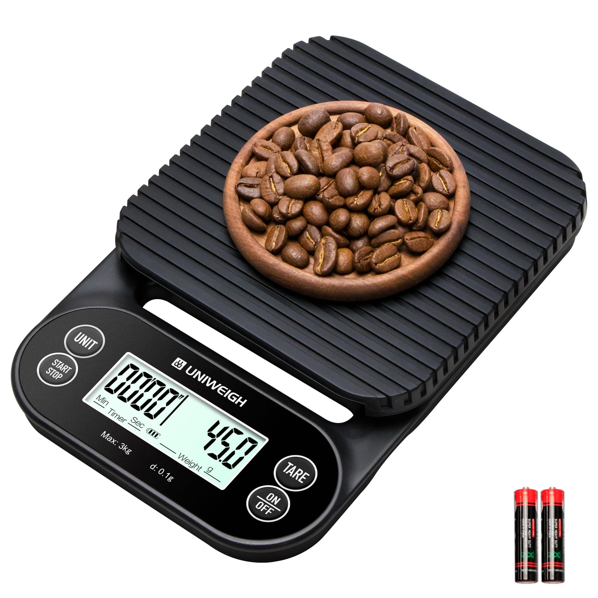 UNIWEIGH Digitale Kaffeewaage mit Timer für Specialty Kaffee Drinkers im Zuhause